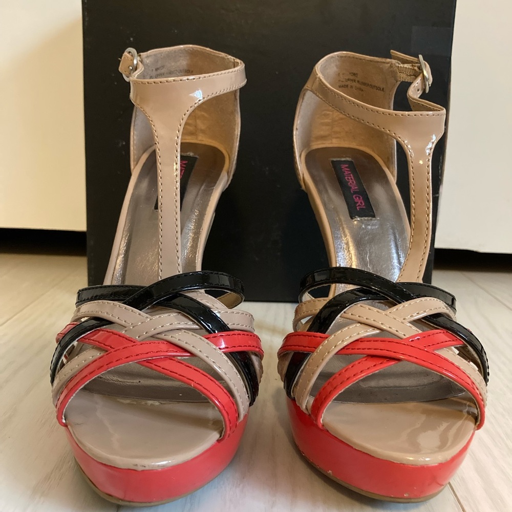 Strappy high heels